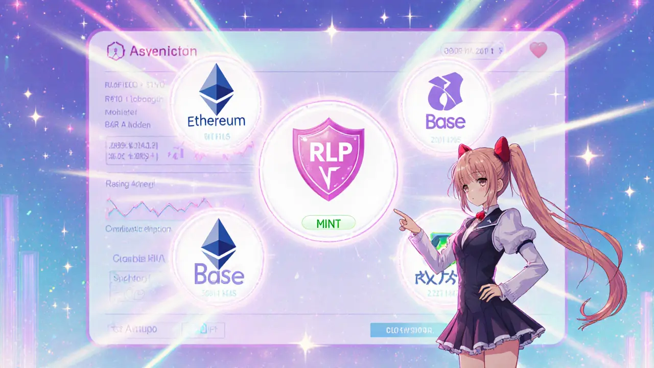 User minting USR with portals for multiple chains and an RLP token shield.