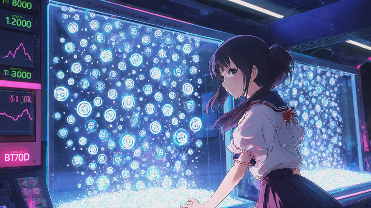 Holographic console shows BTTOLD tokens converting into many BTT tokens.