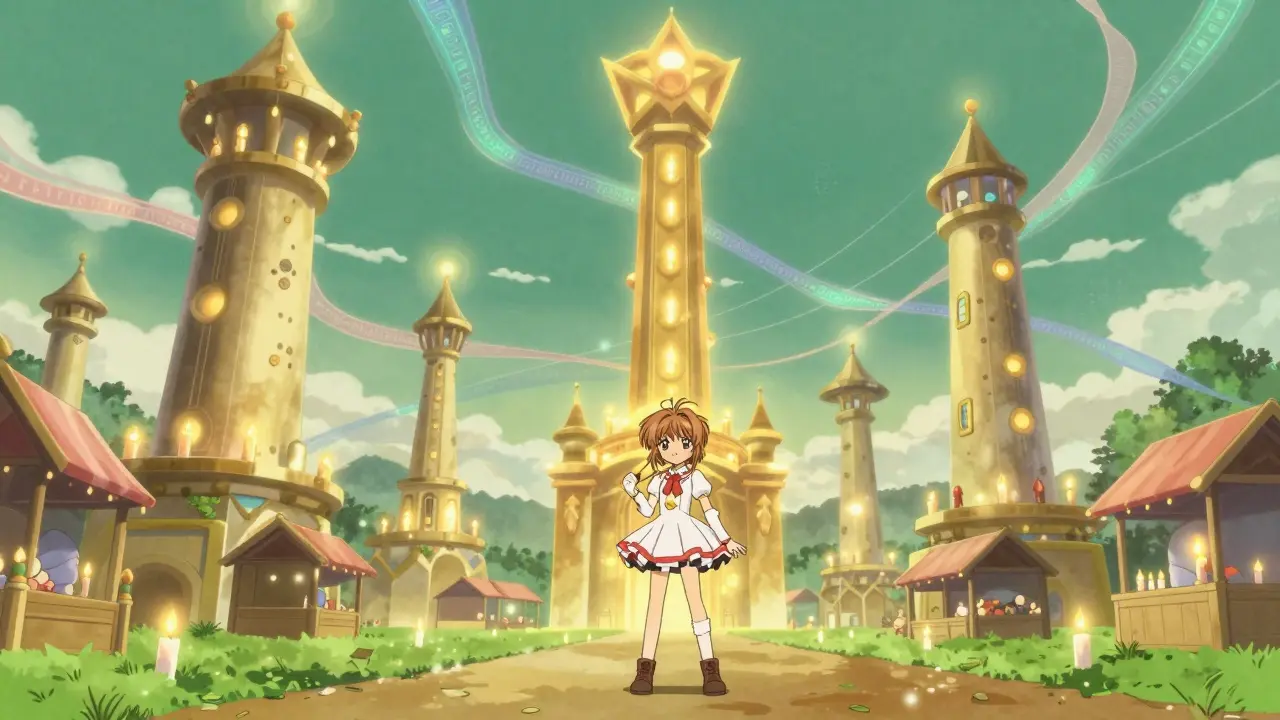 Fantasy towers and candles representing stable versus risky crypto assets.