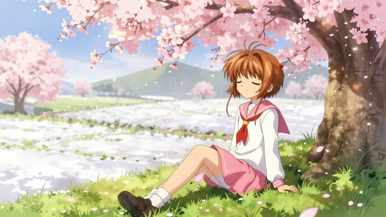 Person meditating as seasons change from winter to spring