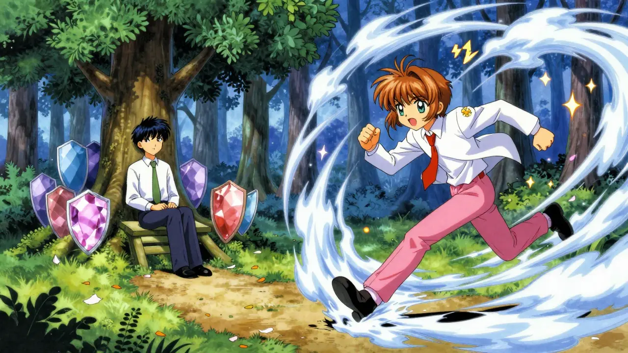 Anime characters on diverging paths representing investor vs trader status