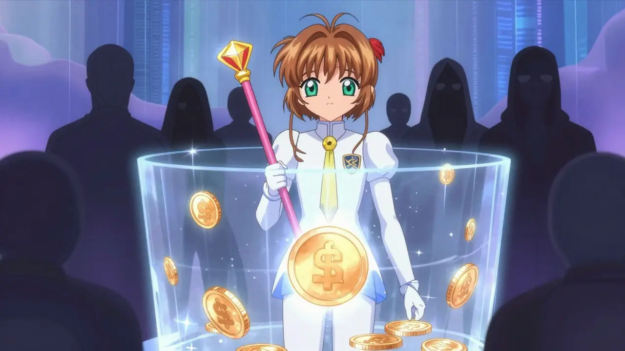 Magical barrier protecting digital assets from shadowy threats