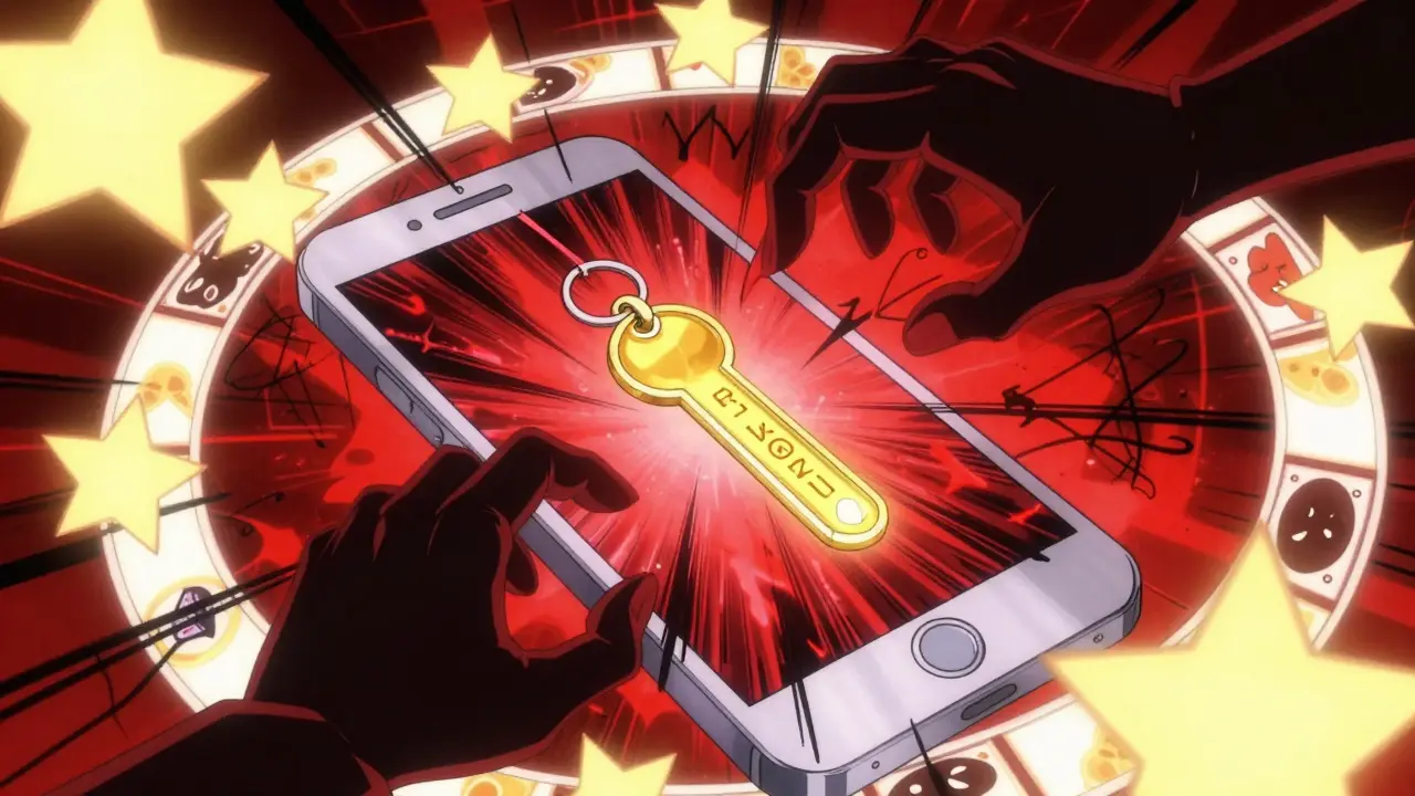 Magical barrier protecting a crypto wallet from shadowy scam hands