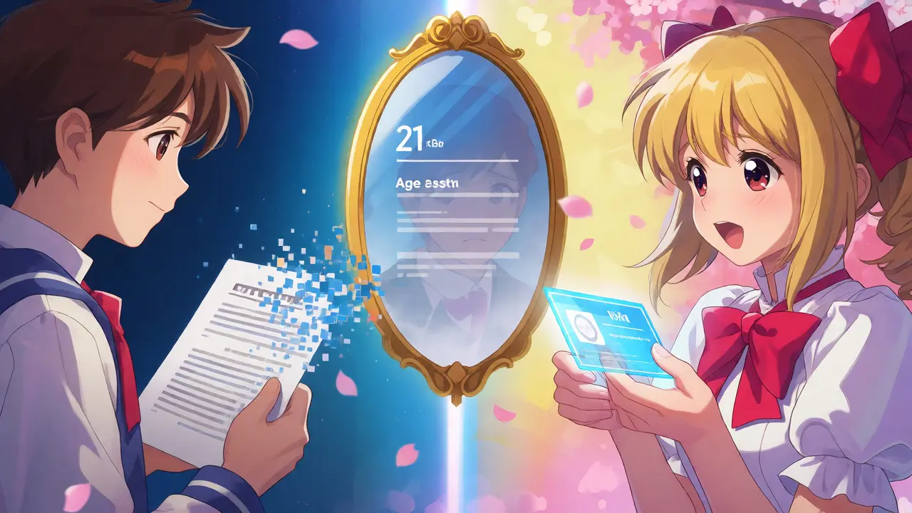 Selective disclosure of credentials shown via magical mirror and floating cards